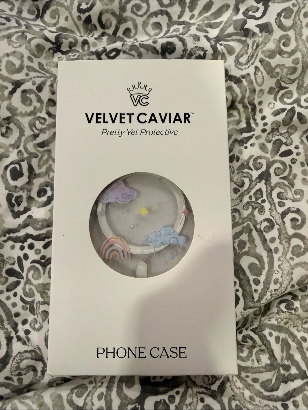 Velvet Caviar Clear Moon & Cloud iPhone Case with Pastel Accents and Ring